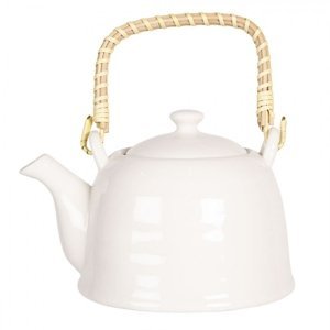 Bílá porcelánová konvička na čaj – 600 ml