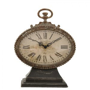Stolní hodiny v antik stylu Potiér – 16x7x21 cm