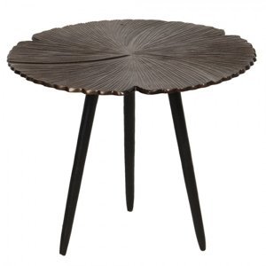 Hnědý odkládací stolek s vějířovitým dekorem Coquilles – 40x31 cm