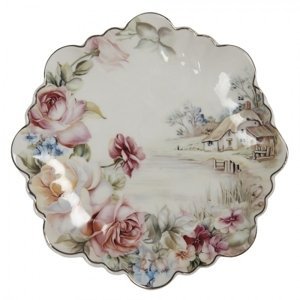 Dezertní talíř v dekoru a tvaru květiny Odette – 19x2 cm