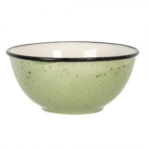Zelená keramická miska s kaňkami Madolen – 300 ml