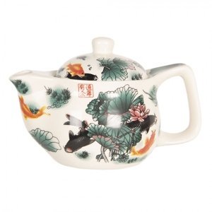 Konvička na čaj s lotosy a rybami – 400 ml