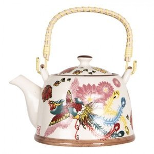 Konvice na čaj s motivem ptáčka s květy – 800 ml