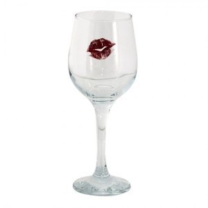 Sklenice na víno s potiskem úst Lips – 300 ml