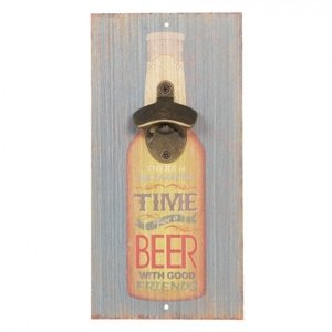 Dřevěná cedule na zeď s otvírákem na láhve Timr Beer – 15x3x30 cm