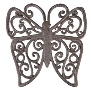 Litinová podložka pod konvici ve tvaru motýla – 18x19x2 cm