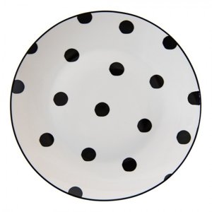 Porcelánový dezertní talířek s černými puntíky Black Dot – 20x2 cm