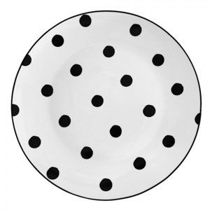 Porcelánový jídelní talíř s černými puntíky Black Dot – 26x2 cm