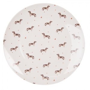 Porcelánový jídelní talíř s jezevčíky Dachshund Love – 26x2 cm