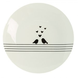 Porcelánový jídelní talíř s ptáčky Love Birds – 26x2 cm