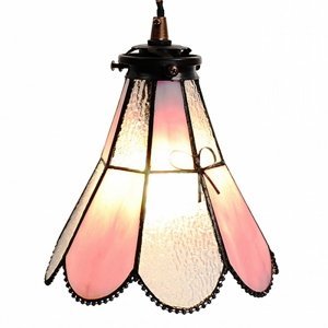 Závěsná lampa Tiffany FlowerArc pink – 18x15x115 cm