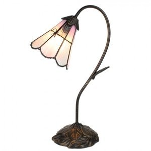 Stolní lampa Tiffany FlowerArc pink – 30x17x48 cm