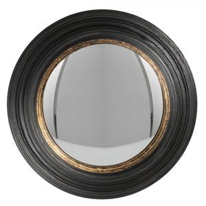 Nástěnné zrcadlo s masivním černým rámem se zlatou linkou Hubrecht