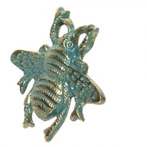 Modro-zlatá kovová úchytka Včela – 5x2x5 cm