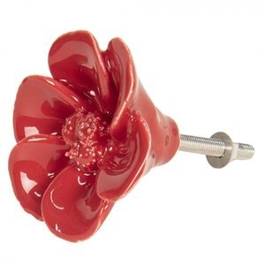 Nábytková úchytka Kvetina červená – 4 cm