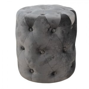 Šedý sametový sedák s knoflíky IJsbrand – 40x45 cm
