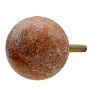 Kameninová kulatá úchytka v růžové barvě s patinou – 3x3 cm