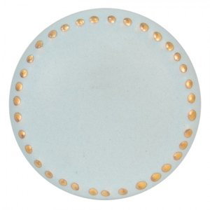 Modrá keramická úchytka ze zlatými puntíky Lennaert – 4x3 cm