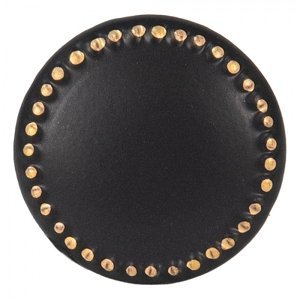 Černá keramická úchytka ze zlatými puntíky Lennaert – 4x3 cm