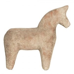 Keramická dekorace koně v cihlovo-hnědém provedení – 25x8x25 cm
