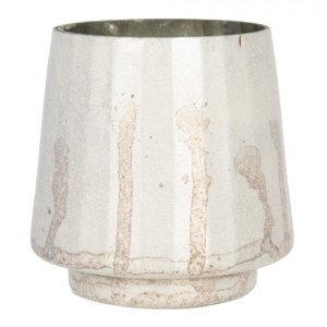 Stříbrný svícen na čajovou svíčku s patinou a odřeninami – 13x13 cm