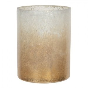 Zlato bílý svícen na čajovou svíčku – 15x20 cm