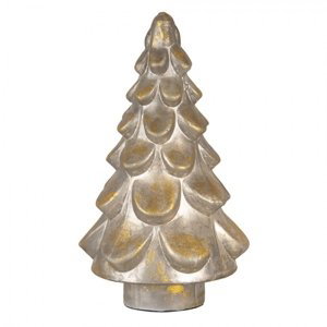 Stříbrno-zlatý antik skleněný vánoční stromek – 18x30 cm