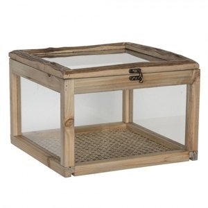 Dřevěná krabička se sklem – 30x30x21 cm