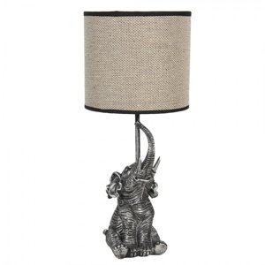 Stolní lampa s hnědým stínidlem a dekorací slona – 20x45 cm