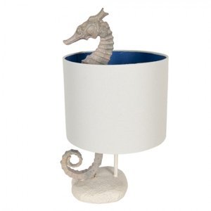 Krémová stolní lampa s mořským koníkem Hippocampe – 23x44 cm