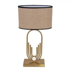 Zlatá stolní lampa se stínidlem – 30x16x57 cm