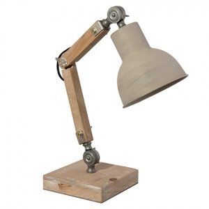 Dřevěná stolní lampa Larz – 15x15x47 cm