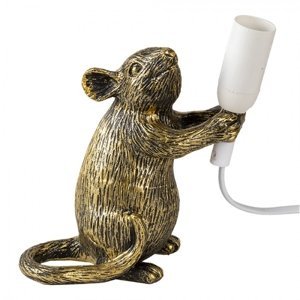 Základna stolní lampa zlatá Myška s patinou – 15x8x19 cm