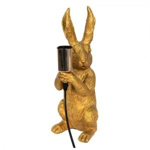 Dekorativní lampička ve tvaru zlatého zajíce Freddy – 13x17x36 cm