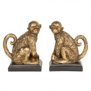 Zlaté zarážky na knihy opice – 31x11x19 cm