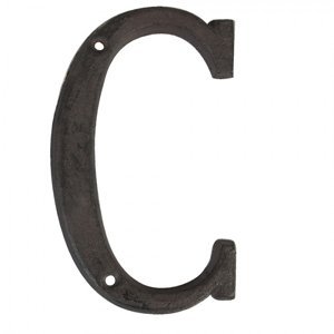 Nástěnné kovové písmeno C – 8x1x13 cm