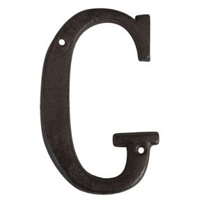 Nástěnné kovové písmeno G – 8x1x13 cm