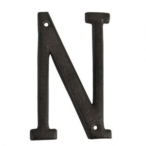 Nástěnné kovové písmeno N – 8x1x13 cm