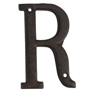 Nástěnné kovové písmeno R – 8x1x13 cm