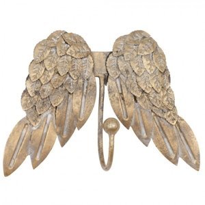 Nástěnný háček s andělskými křídly – 19x6x14 cm