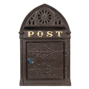 Hnědá poštovní schránka Post – 22x9x35 cm