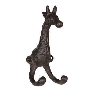 Kovový nástěnný háček v designu žirafy – 7x6x15 cm