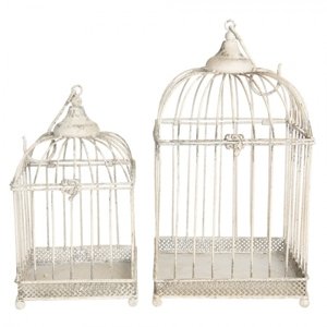 6Y3974 Birdcage for Inside Sada 2 ks Bílá 24*24*40 /18*18*32 cm – 24x24x40 / 18x18x32 cm