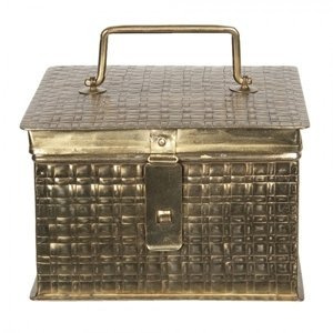 Zlatý kovový úložný box Barend – 19x19x13 cm