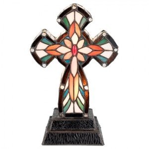 Stolní lampa Tiffany Kříž – 20x12x32 cm