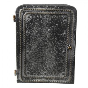 Šedo-černá antik nástěnná skříňka na klíče Raquella – 23x10x30 cm