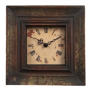 Vintage dřevěné stolní hodiny s římskými číslicemi – 23x5x23 cm