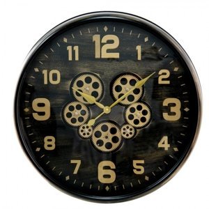 5KL0204 Nástěnné hodiny černé 61*11 cm – 61x11 cm