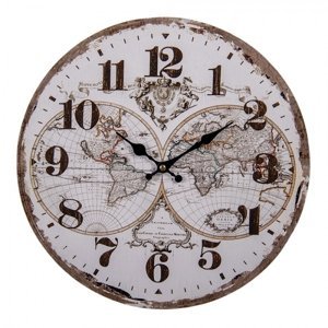 Nástěnné hodiny Amsterdam s mapou – 34x4 cm