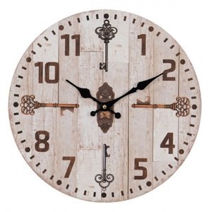 Nástěnné hodiny se starými klíči – 34x4 cm